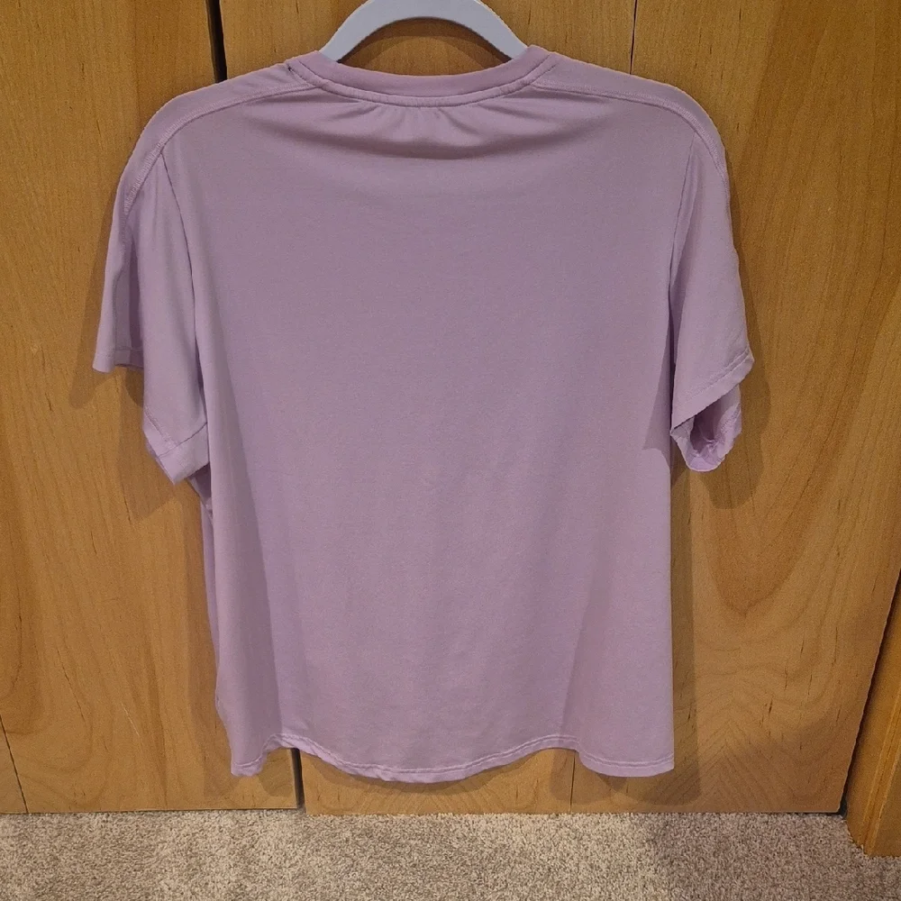 Adidas Women's Light Purple Short Sleeve Tee - Picture 3 of 4
